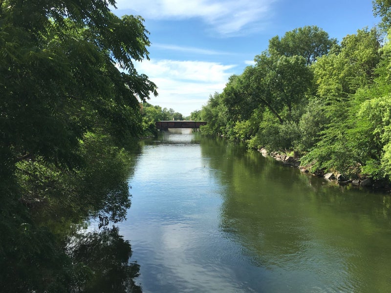 Views of a bridge over Yahara River in Wisconsin